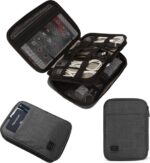 Elektronica tas dubbellaagse voor op reis voor kabels oplader adapter powerbank iPad Mini 79 inch tablet USB-sticks SD-kaarten zwart Eén maat Kabel organiser