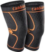 CAMBIVO NS10 Maat S Oranje 2 x kniebandage voor dames en heren, orthopedisch herstel bij meniscusscheuren, ACL en artritis, bandage knieën voor hardlopen, wandelen, joggen, sport, volleybal, voor gewrichtspijn, oranje,