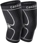 CAMBIVO NS10 Maat M Grijs 2 x kniebandage voor dames en heren, orthopedisch herstel bij meniscusscheuren, ACL en artritis, bandage knie voor hardlopen, wandelen, joggen, sport, volleybal, voor gewrichtspijn, grijs, M