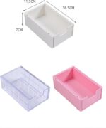 Stapelbare desktop-organizer, ladebox, vrij combineerbaar, bureau-opslag, gebruiksvoorwerpen, make-up, cosmetica, sieraden, opbergladen, elk 18,5 x 11,5 x 7 cm, wit - Afbeelding 4