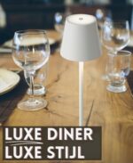 Tafellamp industrieel - USB-C oplaadbaar leeslamp - Dimbare Touch LED Lamp Wit - Zware kwaliteit bureaulamp - Nachtlamp draadloos voor woonkamer & nachtkastje slaapkamer - 38cm bedlamp - Afbeelding 6