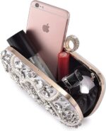 Avondtas met strass voor dames, glinsterende pailletten, handtas, kristallen clutch-tas, bruidstas, elegante crossbody-tas, schoudertas voor bruiloft, banket, cocktailbal, feest - Afbeelding 3