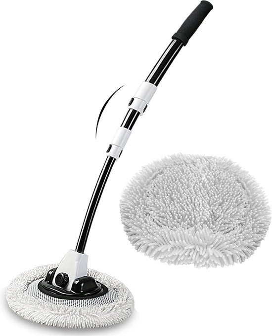 550x681 Wasborstel - Krasvrij - Telescoop - 15° boog - Auto Wasborstel - 109 cm - Micro Vezelmop - Afbeelding 1