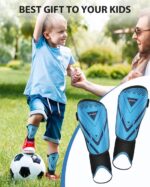 Scheenbeschermers voor kinderen Maat XXS, voetbalgecertificeerd, AirsFish scheenbeschermers voor voetbal met enkelbescherming, verstelbare riem, voetbaluitrusting voor jongens en meisjes, zeer sterke - Afbeelding 4