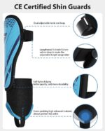 Scheenbeschermers voor kinderen Maat XXS, voetbalgecertificeerd, AirsFish scheenbeschermers voor voetbal met enkelbescherming, verstelbare riem, voetbaluitrusting voor jongens en meisjes, zeer sterke - Afbeelding 6