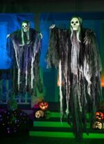 Hangende halloween-skeletten, set van 2 geesten, Magere Hein, geweldig halloween-versiering voor buiten - Afbeelding 3