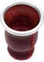 Mate (Mate beker) glas - met Bombilla (Sorbet) voor Yerba Mate Drink (wijnrood) - Afbeelding 2