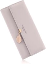 Portemonnee Dames Groot Damesportemonnee Leer met Creditcardhouder, ID-kaarthouder, RFID-blokkerende kaarthouder