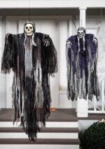 Hangende halloween-skeletten, set van 2 geesten, Magere Hein, geweldig halloween-versiering voor buiten - Afbeelding 4