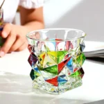 Whiskyglazen, beschilderde whiskyglazen, kleurrijk, old fashioned whiskyglazen, voor Scotch Bourbon Ierse whisky, grappige whiskycadeaus voor mannen, opa, papa, vader, echtgenoot, whiskyliefhebbers, 300 ml (B)