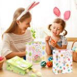 4 stuks kleine paashaas-konijn-cadeauzakjes, kleurrijke papieren zakjes voor paasmandjes, paaseieren zoeken of het geven van paascadeaus aan kinderen. - Afbeelding 2