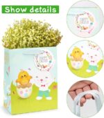 4 stuks kleine paashaas-konijn-cadeauzakjes, kleurrijke papieren zakjes voor paasmandjes, paaseieren zoeken of het geven van paascadeaus aan kinderen. - Afbeelding 3