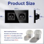 Dubbele Wandcontactdoos Zwart 16Amp Glas Schuko Stopcontacten Inbouw Contactdoos - 157 * 86Mm 250V 1 Vak - Hoge Kwaliteit - Afbeelding 6