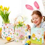 4 stuks kleine paashaas-konijn-cadeauzakjes, kleurrijke papieren zakjes voor paasmandjes, paaseieren zoeken of het geven van paascadeaus aan kinderen. - Afbeelding 7