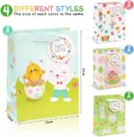4 stuks kleine paashaas-konijn-cadeauzakjes, kleurrijke papieren zakjes voor paasmandjes, paaseieren zoeken of het geven van paascadeaus aan kinderen. - Afbeelding 5