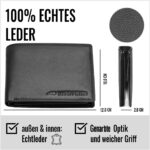 Marc Peter Bremen Heren Leren Portemonnee met RFID Bescherming, Echt Leren Portemonnee, Grote Heren Portemonnee, zwart (Zwart) - CNMP10BL - Afbeelding 6