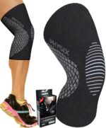 Physix Gear Maat M Zwart Kniecompressiekous voor mannen en vrouwen - Beste compressiekniebrace voor wandelen, hardlopen, sportschool, basketbal, gewichtheffen, training en sport - Kniekousen ondersteunen compressie en stabiliteit.
