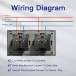 Dubbele Wandcontactdoos Zwart 16Amp Glas Schuko Stopcontacten Inbouw Contactdoos - 157 * 86Mm 250V 1 Vak - Hoge Kwaliteit - Afbeelding 5