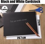 36 wit + 36 zwart VGOODALL Zwarte en witte Vellen Zijdepapier, Knutselpapier en Cadeaupapier, Perfect voor Verjaardagen, Halloween en Bruiloften - Afbeelding 6