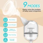 Elektrische Neusafzuiger Baby - 9 Instelbare Zuigniveaus - Oplaadbaar - Nachtlampje en Kinderrijmpje - Neusreiniger voor Pasgeborenen, Baby's en Kinderen - Afbeelding 8