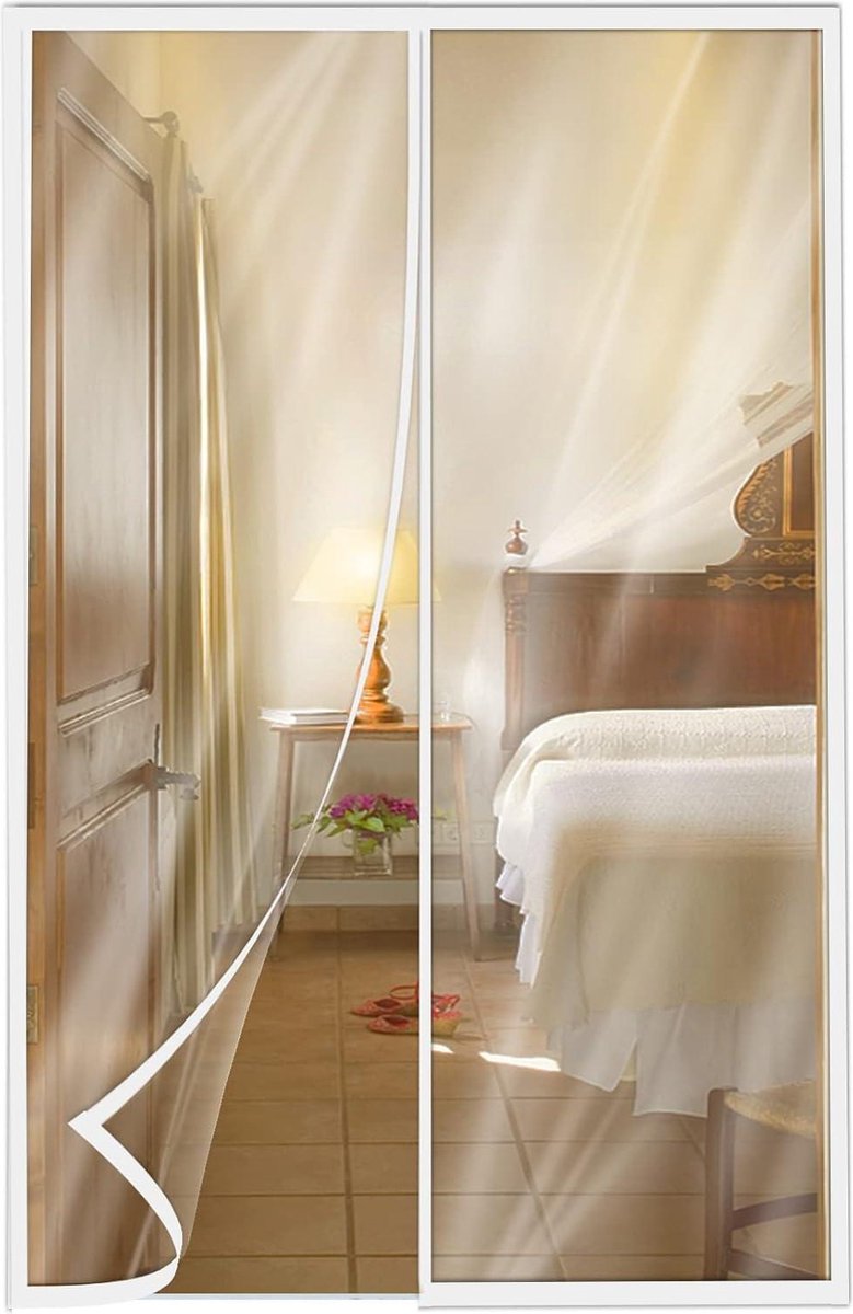 779x1200 Balkondeur horgordijn warmtewerend thermisch magnetisch 120 x 200 cm - bescherming tegen kou insecten waterdicht isolerend wit - Afbeelding 1