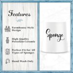 Sponshouder voor de keuken - spoelbakhouder keramiek wit - gootsteenorganizer - landelijke stijl - Afbeelding 2