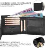 Marc Peter Bremen Heren Leren Portemonnee met RFID Bescherming, Echt Leren Portemonnee, Grote Heren Portemonnee, zwart (Zwart) - CNMP10BL - Afbeelding 4