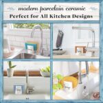 Sponshouder voor de keuken - spoelbakhouder keramiek wit - gootsteenorganizer - landelijke stijl - Afbeelding 6