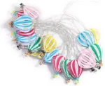 Heteluchtballondecoraties, heteluchtballonlichtsnoeren, hangende ballonnenkransen, veelkleurige patiodecoratie, lichtsnoeren voor bruiloften, verjaardagsfeestdecoraties.
