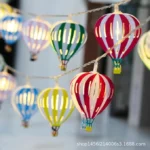 Heteluchtballondecoraties, heteluchtballonlichtsnoeren, hangende ballonnenkransen, veelkleurige patiodecoratie, lichtsnoeren voor bruiloften, verjaardagsfeestdecoraties. - Afbeelding 2