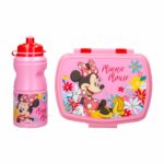 3 delige Minnie Mouse lunchbox voor meisjes, drinkbeker, trommel en rugtas.