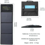 60W opvouwbare draagbare zonneoplader voor buiten met 3 panelen - Afbeelding 2