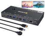 USB 3.0 DP KVM-switch voor 2 pc's en 2 monitoren