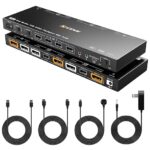 USB 3.0 KVM DisplayPort-switcher voor 2 computers en 2 monitoren, met EU stekker!!