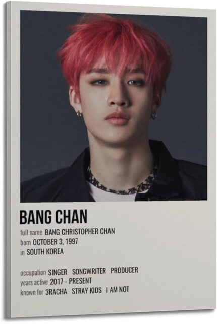 Poster Canvas van Stray Kids-lid Bang Chan - 60 x 90 cm