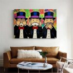graffiti-canvasposter van het personage Monopoly Man - 50 x 75 cm - Afbeelding 3