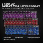 Rii Gaming Keyboard, RK100 Light Up Keyboard - Afbeelding 5