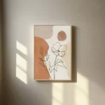 Abstracte bloem - schilderij - Artframe 80x120 cm