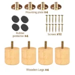 5 cm Massief houten Meubelpoten, 4 stuks - Afbeelding 3