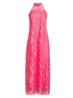 Ungaro Camila Mesh Lace Halter Maxi Dress - Maat M