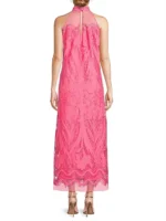 Ungaro Camila Mesh Lace Halter Maxi Dress - Maat M - Afbeelding 3