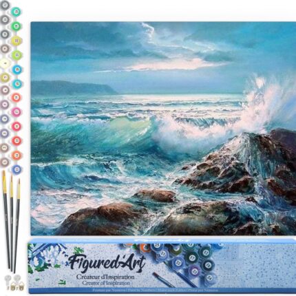 Figured'Art Schilderen op Nummer Volwassenen canvas Golven - 40x50cm