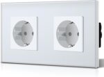 Dubbele Wandcontactdoos Wit 16Amp Glas Schuko Stopcontacten Inbouw Contactdoos - 157 * 86Mm 250V 1 Vak - Hoge Kwaliteit (kopie)