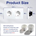 Dubbele Wandcontactdoos Wit 16Amp Glas Schuko Stopcontacten Inbouw Contactdoos - 157 * 86Mm 250V 1 Vak - Hoge Kwaliteit (kopie) - Afbeelding 2