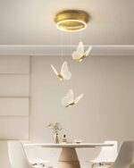 Moderne Aluminium LED Kroonluchter Vlinder Vorm Hanglamp Hoog Plafond Dimbare Hoogte Verstelbaar Woonkamer Villa Verlichting - Afbeelding 3