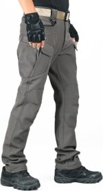 Heren Softshell Winter Fleece Gevoerde Broek Outdoor Wandelen Klimbroek Waterdichte Ski Wandelbroek - maat 3XL - Afbeelding 2