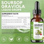 Vloeibare soursop | soursopgraviola-bladextractdruppels, biologische soursopmultivitaminedruppels voor celondersteuning, immuunsysteem en ontspanning - Afbeelding 4