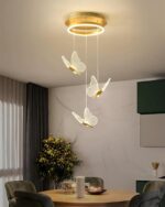 Moderne Aluminium LED Kroonluchter Vlinder Vorm Hanglamp Hoog Plafond Dimbare Hoogte Verstelbaar Woonkamer Villa Verlichting - Afbeelding 2