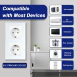 Dubbele Wandcontactdoos Wit 16Amp Glas Schuko Stopcontacten Inbouw Contactdoos - 157 * 86Mm 250V 1 Vak - Hoge Kwaliteit (kopie) - Afbeelding 5