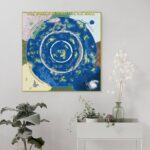 Platte Aarde Kaart, Wereld Voorbij het IJs 75x75cm zonder lijst - Afbeelding 4